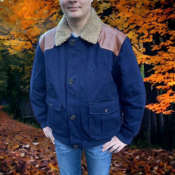 Rainforest Men's Navy Blue Thermolux Quilted Jacket Sz XL $495 - Picture 1 of 16